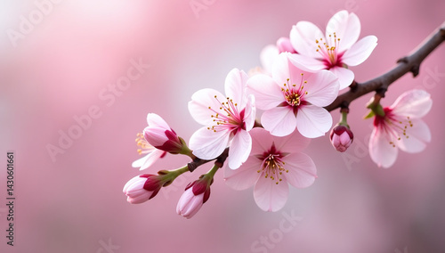 beautiful flowers bloom cherry tree early springtime suddenly turning pink white
