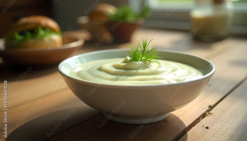 Bowl with tartar sauce Bowl with tartar sauce