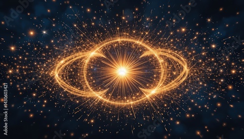 Cosmic energy explosion deep space digital art celestial environment vibrant viewpoint abstract concept
