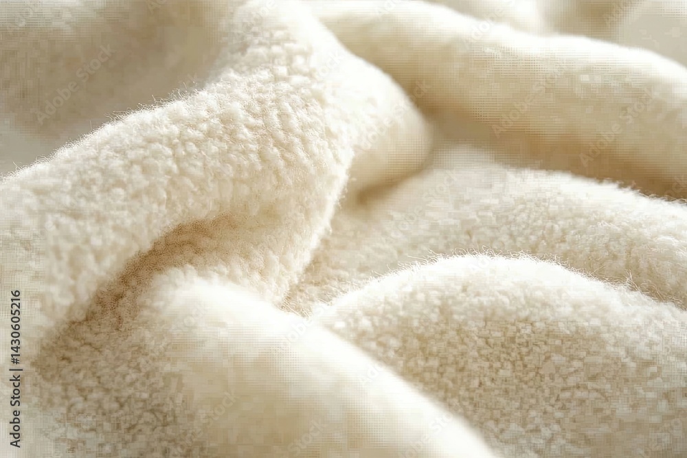 Soft, creamy-beige, plush fleece fabric texture Soft, creamy-beige, plush fleece fabric texture