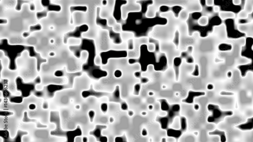 High contrast black white and gray blurred abstract pattern resembling camouflage or fluid shapes High contrast black white and gray blurred abstract pattern resembling camouflage or fluid shapes