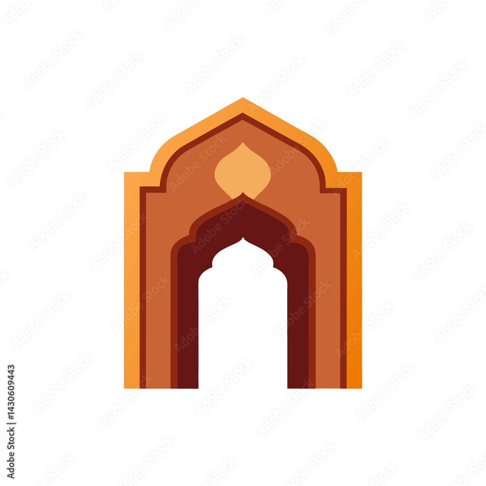 Fototapeta premium Prayer Arch Niche Mihrab isolated on transparent background