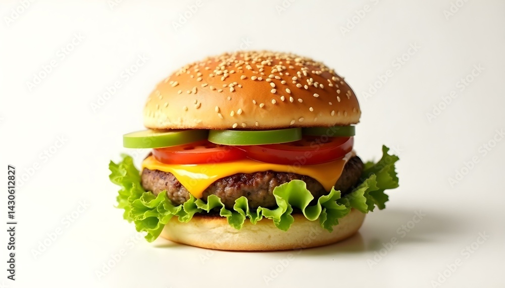 burger on white background burger on white background