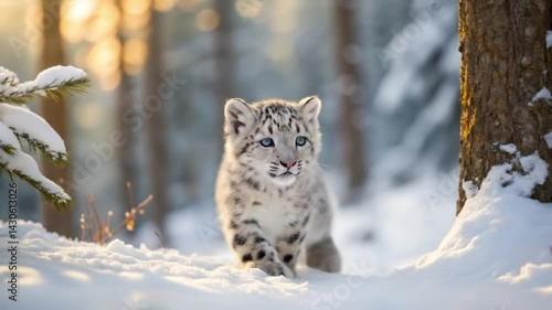 snow leopard cub