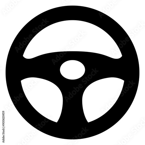Icono silueta de volante de coche o camión 