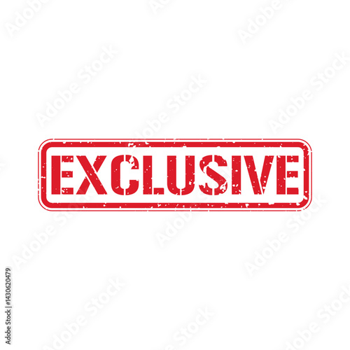 Exclusive rubber stamp seal badge vector