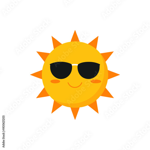 Sunglass Wearing Sun isolated on transparent background