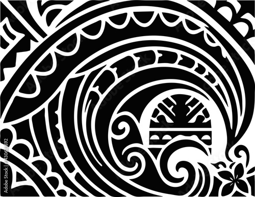 Polynesian Tattoo Inspired Abstract Design