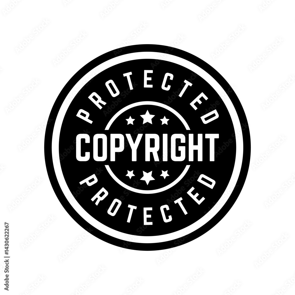 Fototapeta premium Copyright protected rubber stamp seal vector