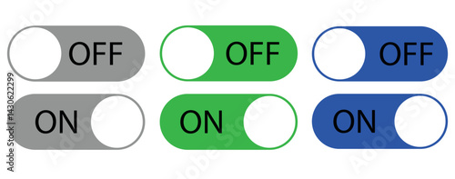 Toggle switch symbol. Vector Illustration. On and Off button