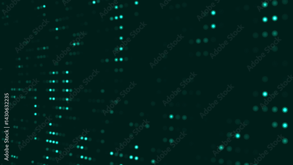 Green technology shines brightly with teal lights on a dark green background Green technology shines brightly with teal lights on a dark green background