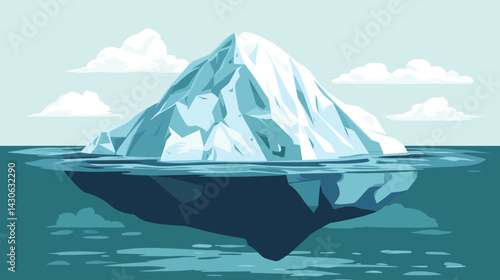 Melting Iceberg Hidden Underwater Danger And Global Warming Concept