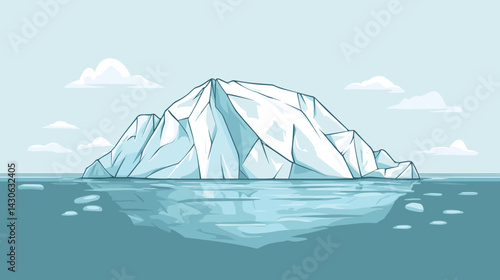Melting Iceberg Hidden Underwater Danger And Global Warming Concept