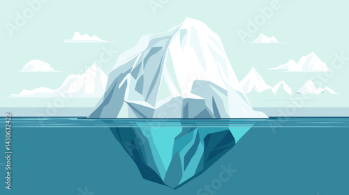 Melting Iceberg Hidden Underwater Danger And Global Warming Concept