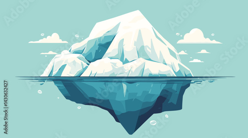 Melting Iceberg Hidden Underwater Danger And Global Warming Concept