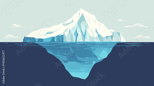 Melting Iceberg Hidden Underwater Danger And Global Warming Concept