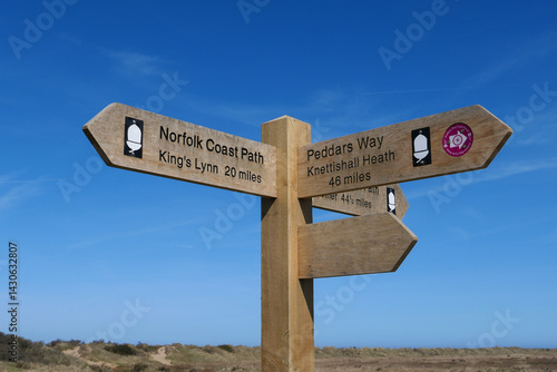 Norfolk Coast Path and Peddars Way Signpost