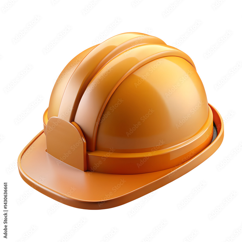 Fototapeta premium 3d rendered orange hard hat construction safety