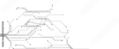 Abstract digital technology futuristic internet network speed connection white and black background. Technology background with crossed lines and dots.