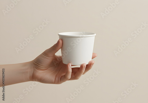 Modern Sweetness—Minimalist Ice Cream Mockup Framed by a Neutral and Light Atmosphere