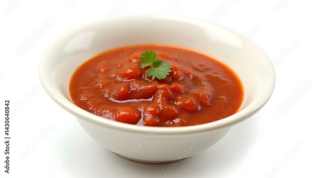 A vibrant bowl of salsa sauce on a white background, top-down view, studio lighting, showcasing chunks of ripe red tomatoes, diced white onions, and fresh green cilantro. A vibrant bowl of salsa sauce on a white background, top-down view, studio lighting, showcasing chunks of ripe red tomatoes, diced white onions, and fresh green cilantro.