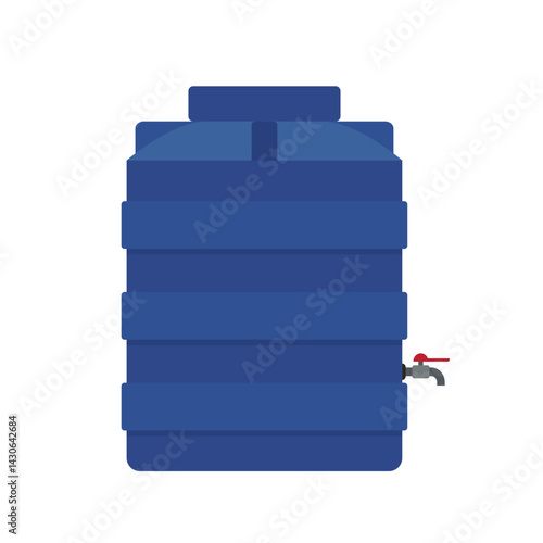 Water tank vector. Tap. Water tank on white background.