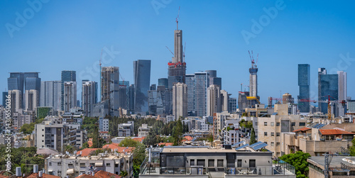 Panoramic view of Tel Aviv skyline.