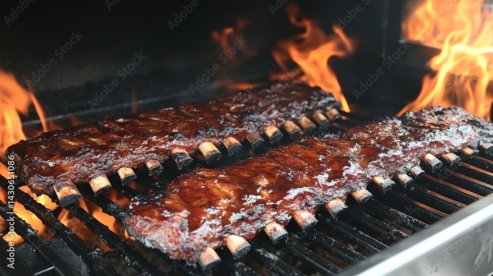 Barbecue Ribs on Grill Barbecue Ribs on Grill