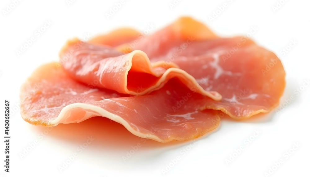 sliced prosciutto on a white background sliced prosciutto on a white background
