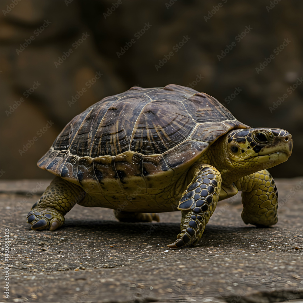 Obraz premium A CloseUp Photo of a Walking Tortoise