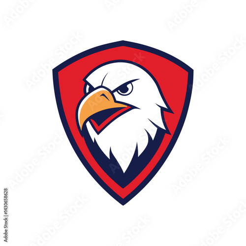 Eagle Mascot Logo in Shield Vector Art – Flat Minimalist Eagle Logo Design