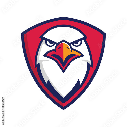 Eagle Mascot Logo in Shield Vector Art – Flat Minimalist Eagle Logo Design