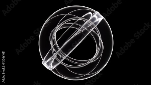 Abstract geometric design with smooth lines on black background  