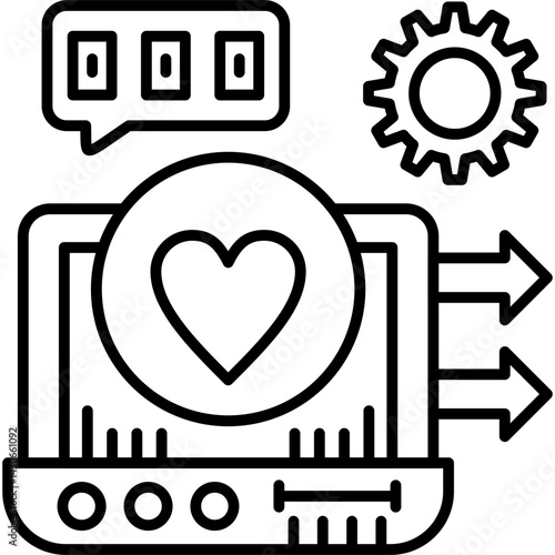 Online Heart Share Icon Vector Element