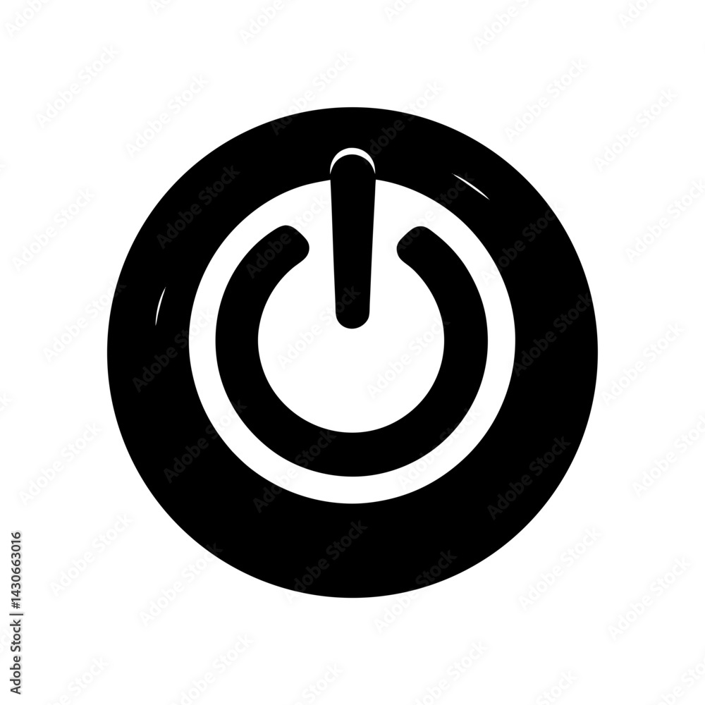 Power Button Silhouette vector illustration Power Button Silhouette vector illustration