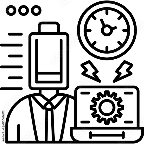 Exhausted Icon Vector Element