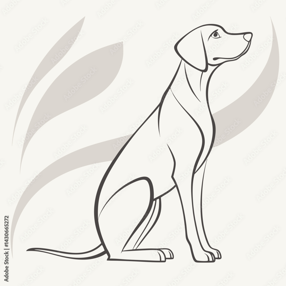 Obraz premium Abstract Dog Silhouette in Line Art