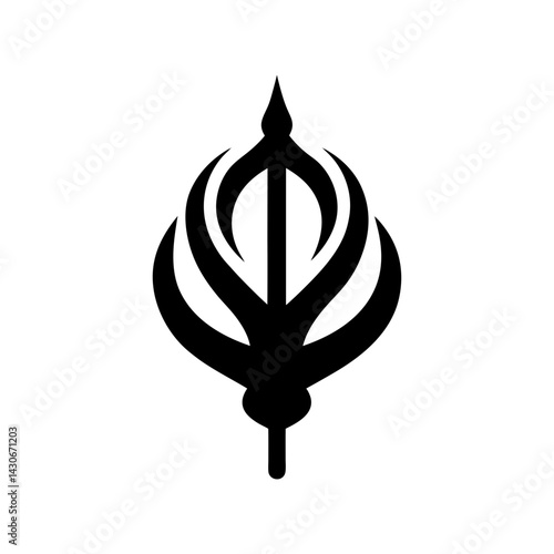 Khanda Silhouette vector illustration