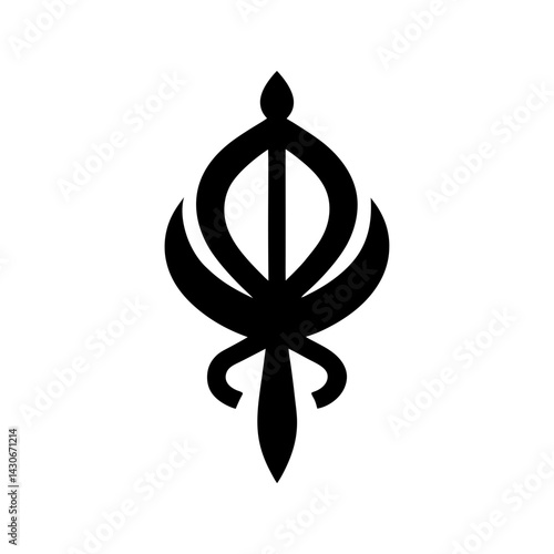 Khanda Silhouette vector illustration