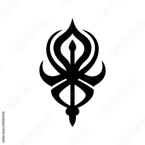 Khanda Silhouette vector illustration