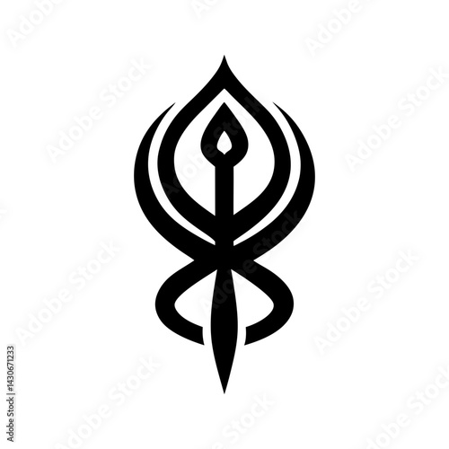 Khanda Silhouette vector illustration