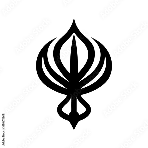 Khanda Silhouette vector illustration