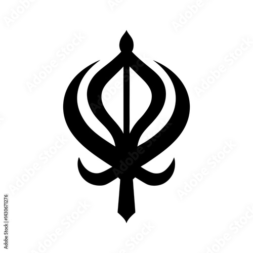 Khanda Silhouette vector illustration
