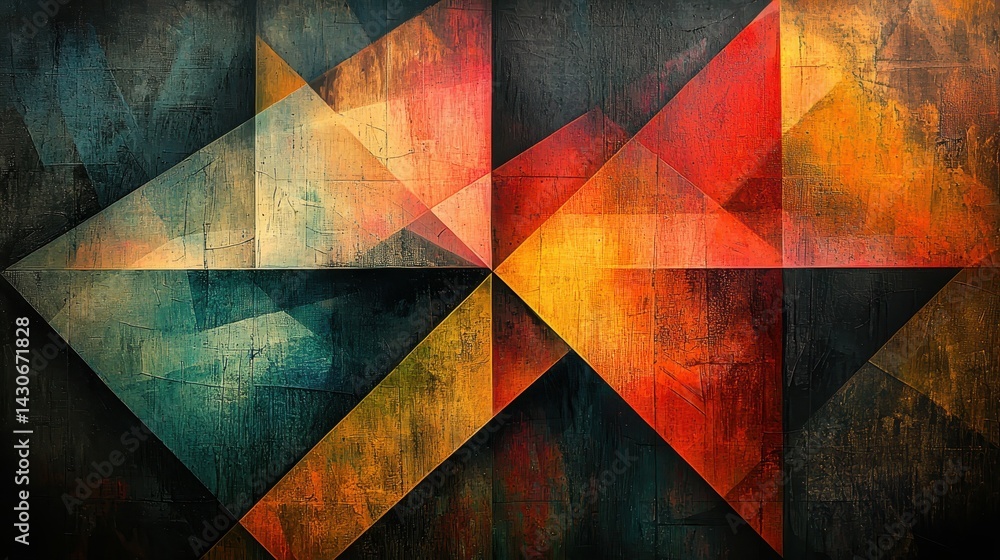 Abstract geometric art featuring vibrant colors and dynamic shapes. Abstract geometric art featuring vibrant colors and dynamic shapes.