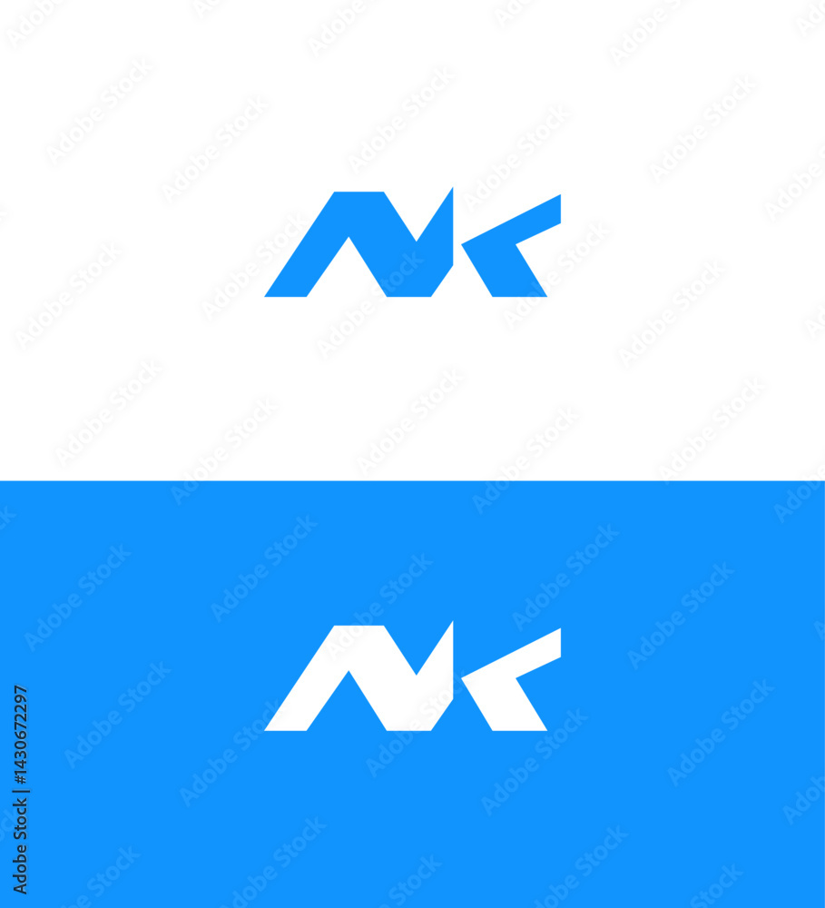 Abstract Blue and White NK Logo Design Variations Abstract Blue and White NK Logo Design Variations