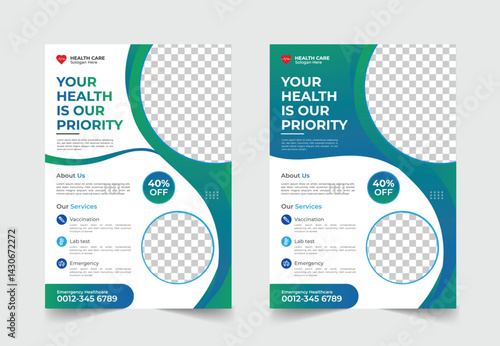 Professional Medical Flyer Design Template for Healthcare Services.