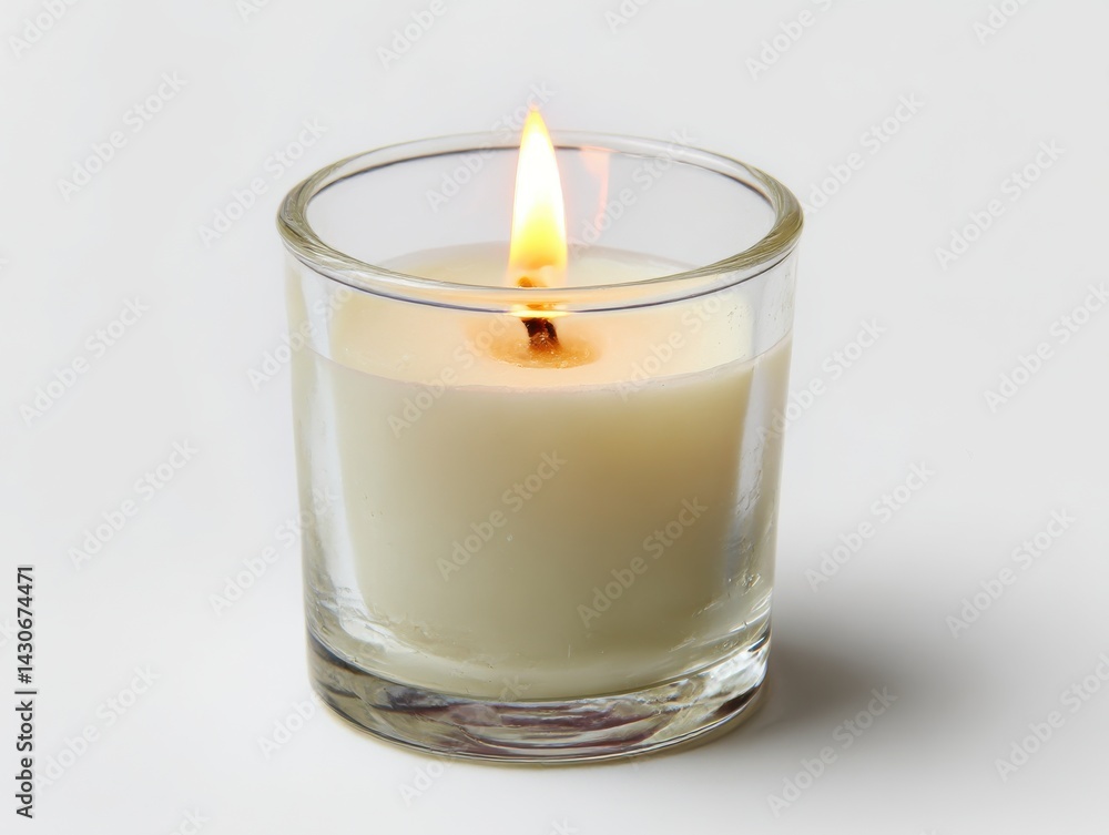 Candle flame burning brightly on white background Candle flame burning brightly on white background