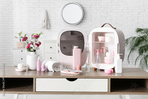 Open cosmetic refrigerator ...