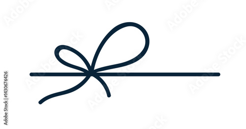 String bow, decorative knot tie. Simple thin ribbon, cord for gift decoration...