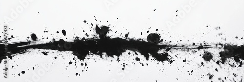 Wallpaper Mural Abstract Black Ink Splatters Spread Dynamically Across a White Surface, Forming an Energetic Texture That Captures the Essence of Chaos and Creativity in Art Torontodigital.ca